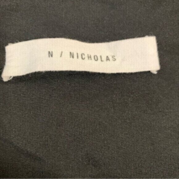 Nicholas Women’s Black & White Striped Midi Plunging V-Neck and Open Back Dress - Picture 14 of 15